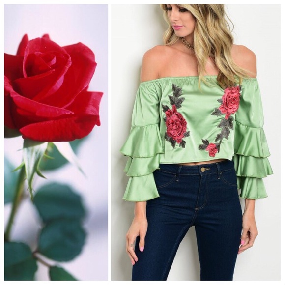 *CLEARANCE* Red Roses Garden Lolita Ruffle Top - Picture 1 of 8